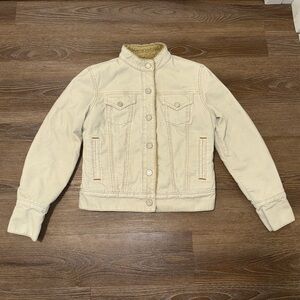 GAP Tan Corduroy Jacket Women’s XS Y2K 2000’s Sherpa Lined Beige Trucker ‘07